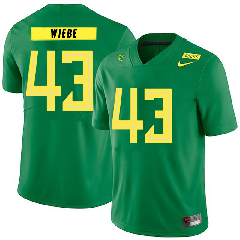 2019 Men #43 Nick Wiebe Oregon Ducks College Football Jerseys Sale-Green